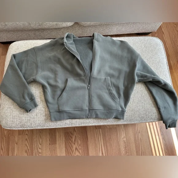 NWOT 🆕 Buffbunny Threads Plush Hoodie Frosted Sage - Picture 9 of 13